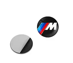 Наклейка з логотипом BMW M для автоключів d=15 мм Пластикова об'ємна (Завод)