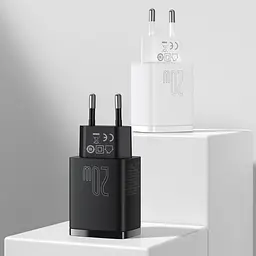 Сітчастий зарядний пристрій Baseus Compact Quick Charger U+C 20W EU чорний CCXJ-B01 - мініатюра 6