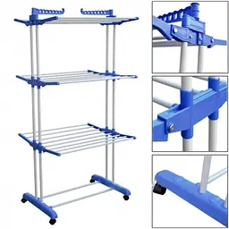 Сушарка для білизни GARMENT Tiers трирівнева 173,5×70×66 см, складна, на колесах, сталева - мініатюра 3