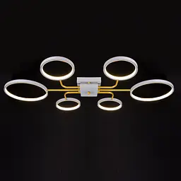 Люстра стельова Brille в зал LED 40W WW+NW+CW GY (BR-01 640C/6) - мініатюра 5