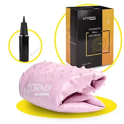 М'яч для фітнесу (фітбол) Cornix 65 см напівмасажний Anti-Burst Light Pink XR-0481 - мініатюра 6