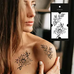 Тату Tattooshka Квіти з гілочкою L-25 (5805800012889) shop (5805800012889)