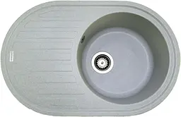 Кухонна мийка Adamant ELLIPSIS світло-сіра 765x495x200 мм, з крилом 76,5 см