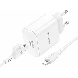 МЗП Borofone BA81A PD20W (1USB-C) + кабель Type-C to Lightning White - мініатюра 3