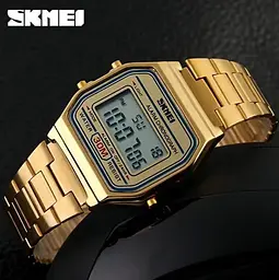 Наручний чоловічий годинник Skmei 1123 золотий - мініатюра 4