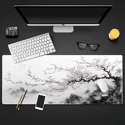 Килимок для миші та клавіатури "Blossom" 80×30 см, Сірий - мініатюра 4