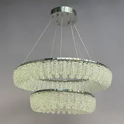 Підвісна кришталева LED-люстра для вітальні Linisoln 7903-60×40 140 Вт хром із димером до 20 м2