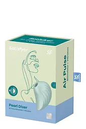 Стимулятор Satisfyer Pearl Diver Вакуумний кліторальний у вигляді мушлі, 9.1х5.1 см мятний - мініатюра 2