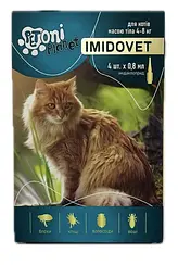 Краплі для котів Petoni Planet Імідовет 4-8кг (0,8мл) ( ціна за 1 шт)