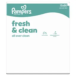 Набір дитячі вологі серветки Pampers Fresh Clean 1200 шт. - мініатюра 2