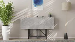 Стіл-книга трансформер Спайдер Ferrum-decor 750x1150x880 Чорний метал ДСП Бетон 16 мм (FRD-105094) - мініатюра 6
