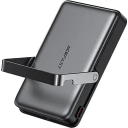 Зовнішній акумулятор Acefast M17 Magnetic Wireless 10000mAh 22.5W QI 15W з підставкою чорний ніжкою