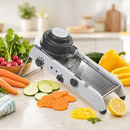 Регульована тертка-шатківниця для овочів / Овочерізка Smart Multifunctional Mandoline Slicer / Механічний подрібнювач універсальний кухонний - мініатюра 3
