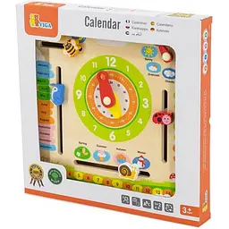 Дерев'яний календар Viga Toys із годинником англійською мовою (44538) - мініатюра 3