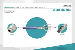 Кабель Digitus CAT 6 F-UTP, 305m, AWG 23/1, LSZH-1, фіолетовий - мініатюра 3
