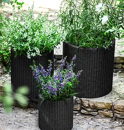 Горщик для квітів Keter 39 л Cylinder Planter Large сірий - мініатюра 6