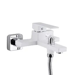 Змішувач для ванни Qtap Gemini (з душовим гарнітуром) QTGEM259CRW45683 Chrome/White Білий - мініатюра 3