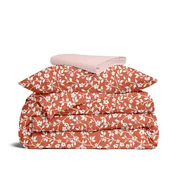 Дитяча постільна білизна в ліжечко FLORET CS1, теракотовий (FlowersWhiteTerrakot_40Rose_140)