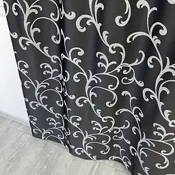 Жакардові штори чорного кольору з вензелем на тасьмі 2шт. 150х270 ALBO pbe0052392 - мініатюра 8