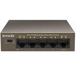 Комутатор Tenda TEF1105P-4-63W (1xFE+4xFE PoE, 58Вт max) (TEF1105P-4-63W)