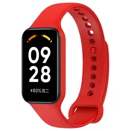 Силіконовий ремінець для фітнес браслетів Xiaomi Redmi Smart Band 2 Mi Band 8 Active, Silicone, red, зі зручною застібкою, на фітнес трекер та смарт годинник, ArmorStandart (ARM74003)