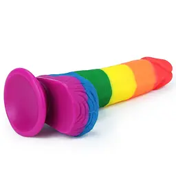Фалоімітатор LoveToy Prider Dildo 7.5" 19.5 см райдужний - мініатюра 3