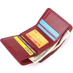 Компактний жіночий гаманець із натуральної шкіри ST Leather 23073 бордовий - мініатюра 7