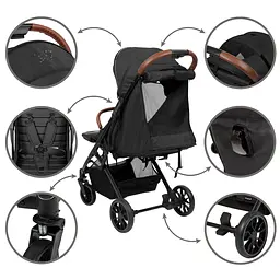 Прогулянкова коляска Kidwell Colmer Jet Black - мініатюра 7