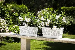 Вазон Idel Flowerbox, 40 см, фісташковий з білим (730041) - мініатюра 9
