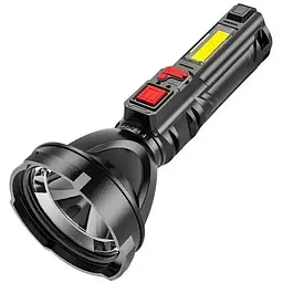 Ліхтар ручний L-830 чорний з USB з бічним світлом 2в1 на акумуляторі