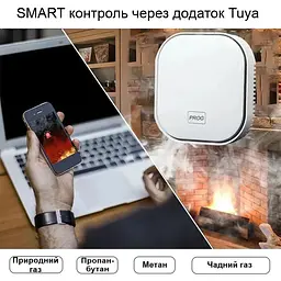Wifi датчик витоку природного газу + чадного газу 2 в 1 Konlen CM-20, сповіщення в додаток на смартфон (100684) - мініатюра 4