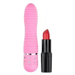 Вібратор ребристий Love Diamond Vibrator рожевий, 11.4 см - мініатюра 4
