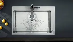 Змішувач Hansgrohe Metris Select 320 2jet кухонний на 2 отвори з витяжним виливом Sbox Chrome 73806000 Хром - мініатюра 2