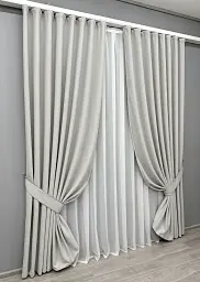 Комплект штор VR-Textil Scandi блекаут 2 шт 150x270 см попелястий (1898ш) - мініатюра 3