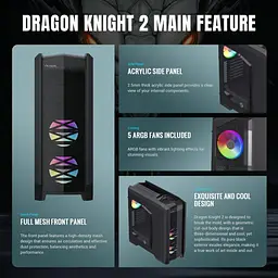 Корпус GameMax Dragon Knight 2 (Dragon Knight 2) Без БП - мініатюра 5