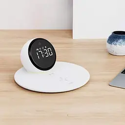 БЗП Wi-W017 15W Wireless Charger+Digital Alarm+Bluetooth Speaker White Wiwu teh0029879 - мініатюра 4