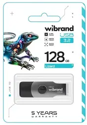 Флеш накопичувач USB 128Gb Wibrand Lizard, Black, USB 3.2 Gen 1 (WI3.2/LI128P9B) - мініатюра 3