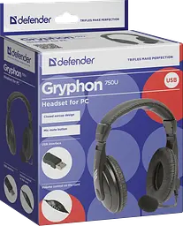 Гарнітура Defender Gryphon 750U USB чорний (63752) (6396192) - мініатюра 4