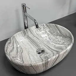 Умивальник VBI Modena S grey onyx накладний VBI-012009, Сірий - мініатюра 2