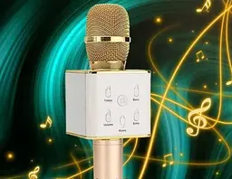 Портативний караоке мікрофон з підтримкою Bluetooth Q7 к7 2 динаміка бездротове dm karaoke ws 858 - мініатюра 5