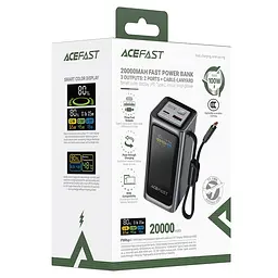 Портативний ЗП Power Bank Acefast M33 100W 20000 mAh Metal gray - мініатюра 4