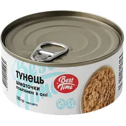 Тунець Best Time шматочками в маслі В 185 г (901887) - мініатюра 2