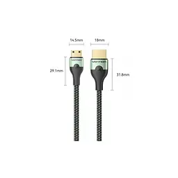 Кабель мультимедійний HDMI M to HDMI mini M 1.0m V2.1 8K 60Hz green Vention (AGJGF) - мініатюра 2
