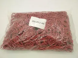 Банківські гумки, Plast, №25, червоні, 1,2 мм, діаметр 25 мм, 1 кг, для фіксації грошей і касової роботи