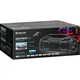 Акустична система 1.0 Defender Beatbox 50, 50W, Bluetooth/RGB/TF/TypeC/IPX5/PWB чорна - мініатюра 5