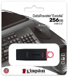 USB флеш-накопичувач Kingston DataTraveler Exodia 256GB USB-A 3.2 Gen 1 Black/Pink (DTX/256GB) [66932] - мініатюра 3