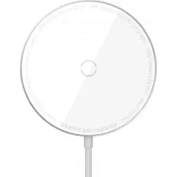 Бездротовий зарядний пристрій Baseus Simple Xiaomini Magnetic Wireless Charger For IP12 with Type-C Cable WXJK-F02 White - мініатюра 2