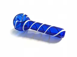 Скляна люлька N72 Blue Glass pipe 103 мм (GP0046) - мініатюра 2