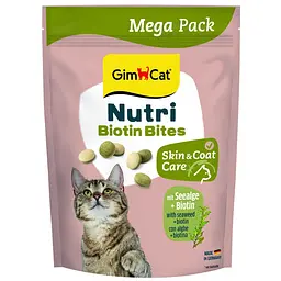 Вітаміни GimCat NUTRI BIOTIN BITES для котів для поліпшення стану шерсті та шкіри 425 г