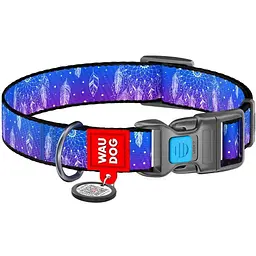 Нашийник для собак Waudog Nylon Ловець снів, з QR паспортом, пластиковий фастекс, 35-58х2,5 см